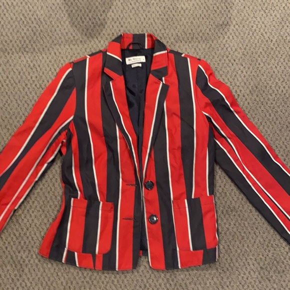 Ben Sherman Jackets & Blazers - WOMENS Ben Sherman Red white blue stripe cropped blazer Sz MEDIUM